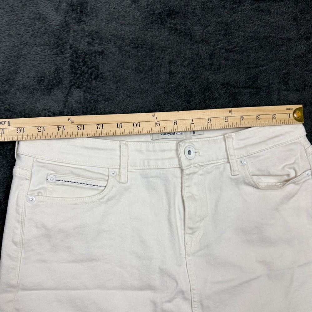 Vineyard Vines White Denim Skirt‎ Women's Size 10 Frayed Hem Casual - Picture 8 of 9